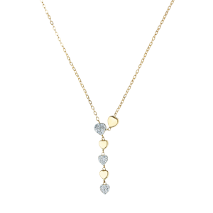 Ketting met hartjes in 18k...