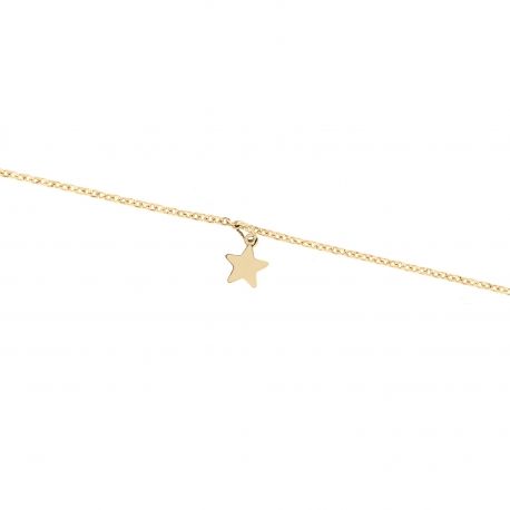Tornozeleira de ouro amarelo 18k com pingente de estrela