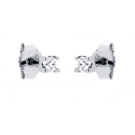 Light Point Earrings with Diamonds in 18k White Gold