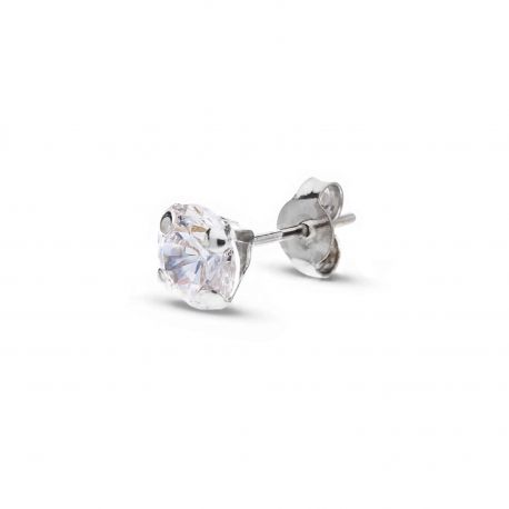 Monkey Earring 18k White Gold z cyrkonem