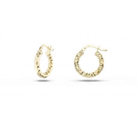 Yellow 18k Gold Earrings in Diamond Circle