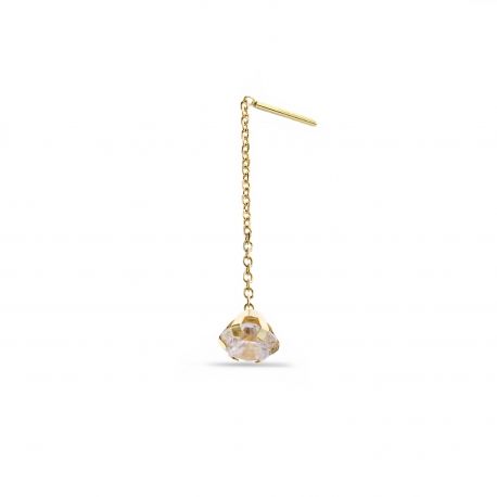 Orecchino Ear Thread Oro 18k con Zircone