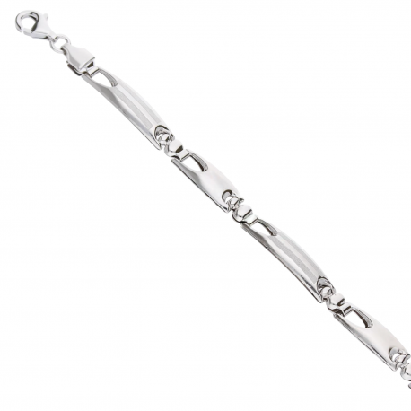 Bracciale a Piastre da Uomo in Oro Bianco 18k