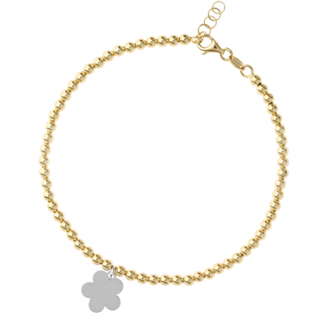 18k guld firkløver Pallinato armbånd