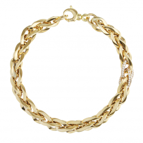 Браслет Spiga с 18-килограммовой желто-золотой цирконией