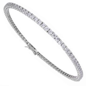 Armband Tennis Weiß Gold...