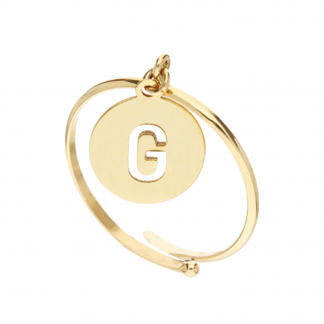 18 k žlté zlato prívesok písmeno G prsteň