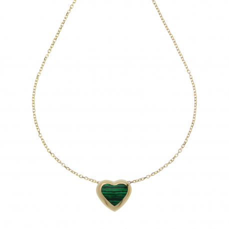 Collana Cuore Bombato in Oro Giallo 18k
