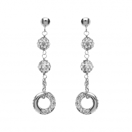 18 k valkokultahartsi ja valkoinen zirkoni riipus korvakorut