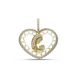 Heart Pendant with Madonna...