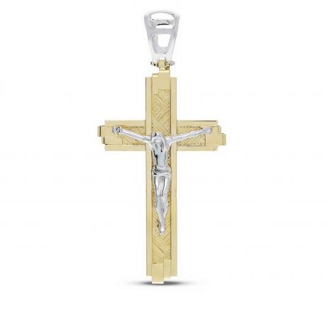 Cruz de Oro Amarillo y Blanco 18 Carats