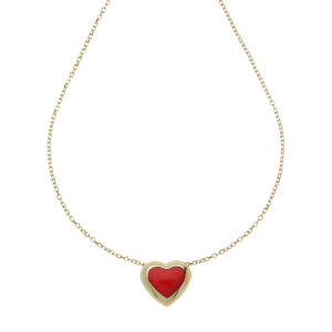 Collier de coeur bombé de...