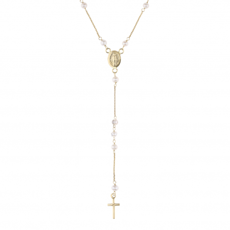 Rosary Pendant sárga aranygyöngyökkel 18k