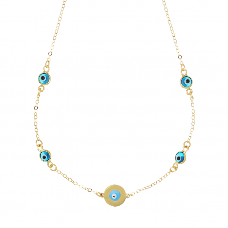 Tondo Eye Collier d'Allah en or jaune 18K