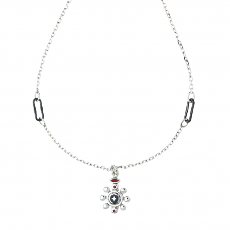 Collar Timone con oro blanco pulido 18k