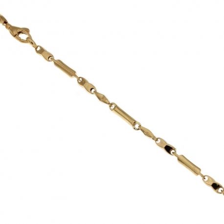 18K 750/1000 geelgouden armband met afwisselende schakels