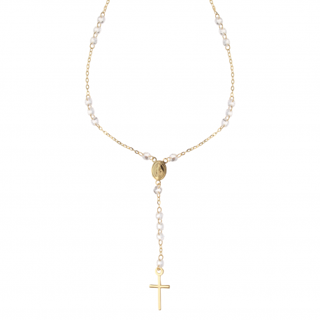 18k geelgouden hanger rozenkrans met Swarovski