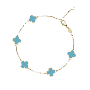 Bracciale con 5 Quadrifogli...