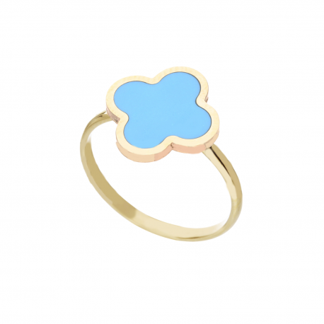 18 karatų geltonojo aukso turkės žiedas