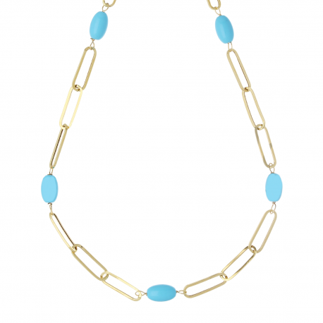 Collana Turchese in Oro Giallo 18k