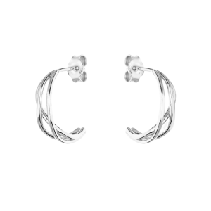 Серьги три белых золота 18k