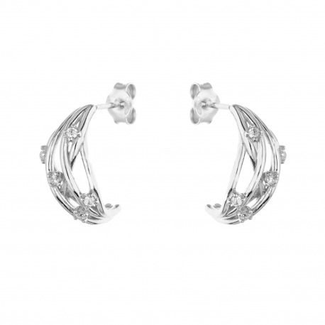 Intrecci kõrvarõngad valgete tsirkoonidega 18k valgest kullast
