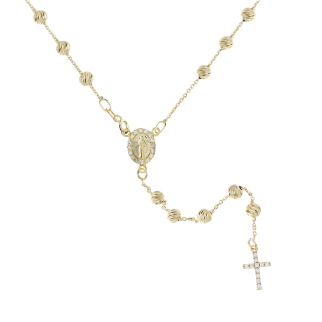 Rosary z białymi cyrkonami /w 18k złocie żółtym