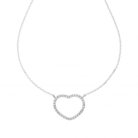Hjertehalsbuks med Zircone White i White Gold 18 k