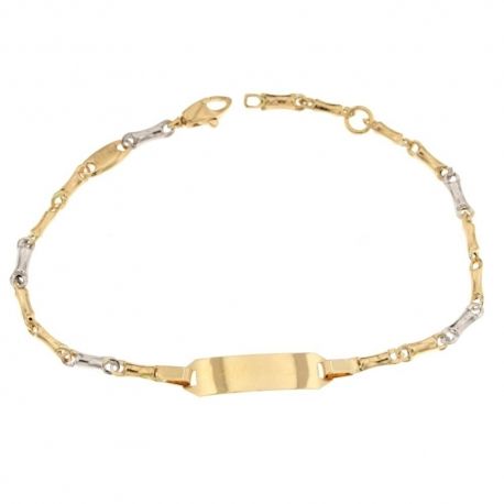 18 kt 750/1000 gullkjedearmbånd med skinnende unisex-merke