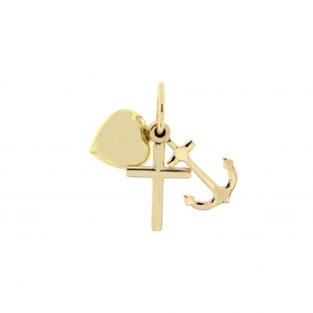 Pendentif Foi, Espoir et Charité en Or 18 Carats