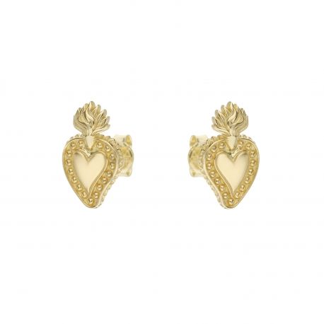 Brincos Sagrado Coração em Ouro 18k