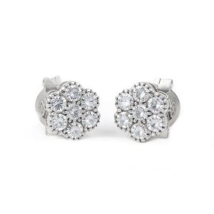 18k White Gold Flower...