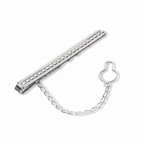 Pasador de corbata a cuadros de oro blanco de 18 quilates para hombre