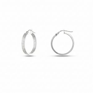 Дамски обеци от бяло злато 18K