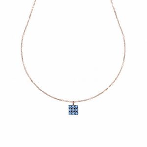 Collier pendentif carré en...