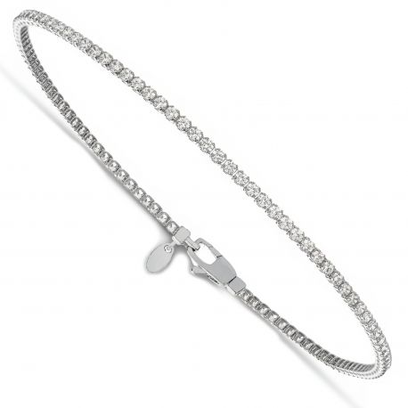 Brățară tenis din aur alb de 18K cu zirconiu