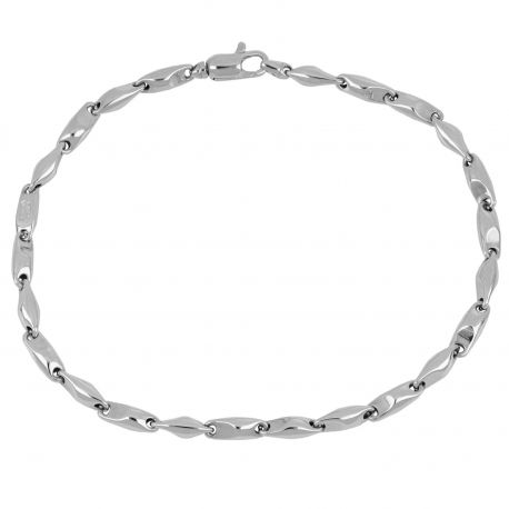 18k White Gold Tubular Bracelet