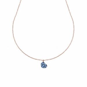 Hjertehalskæde med blå...