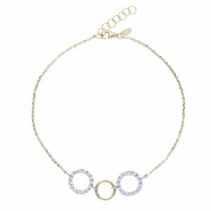 Armband met witte zirkonen,...