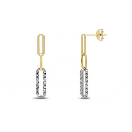 18k gouden paperclip oorbellen