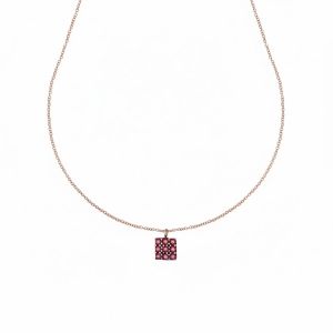 18k Rose Gold Red Zircon...