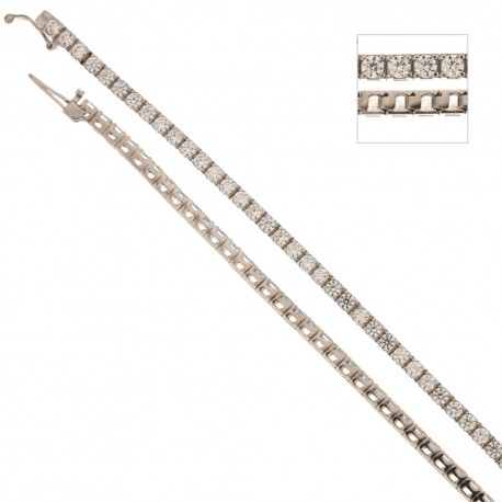 Bracelet tennis en or blanc 18 ct 750/1000 et zircons blancs pour femme