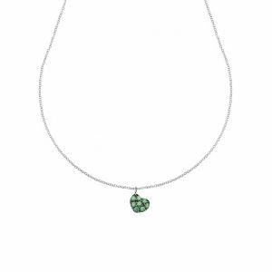 Heart Necklace with Green...