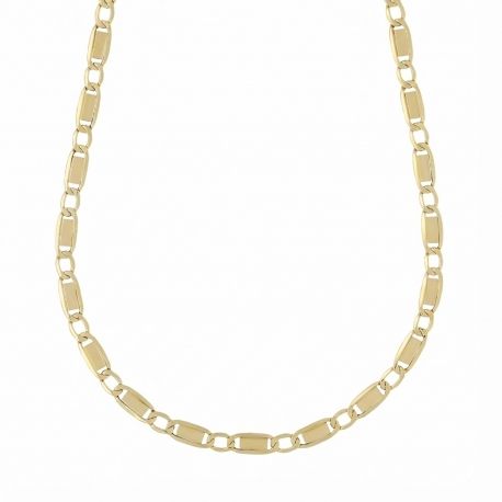Halskette aus 18-karätigem Gelbgold mit flacher Kette