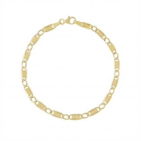 Pulseira de corrente plana em ouro amarelo 18k