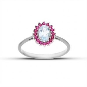 18k White Gold Oval Ring...