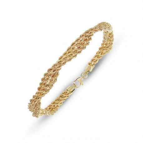 Brățară împletită din aur galben de 18k, model covor