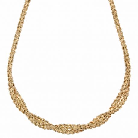 18k Yellow Gold Woven Carpet Necklace