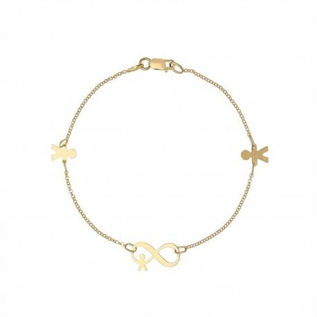 Náramek Infinity s miminkem z 18karátového žlutého zlata