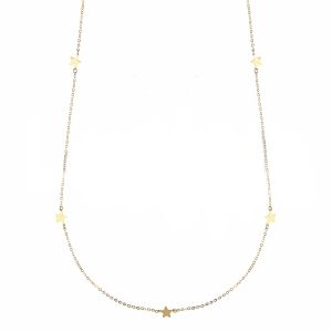 18kt Yellow Gold Star Necklace